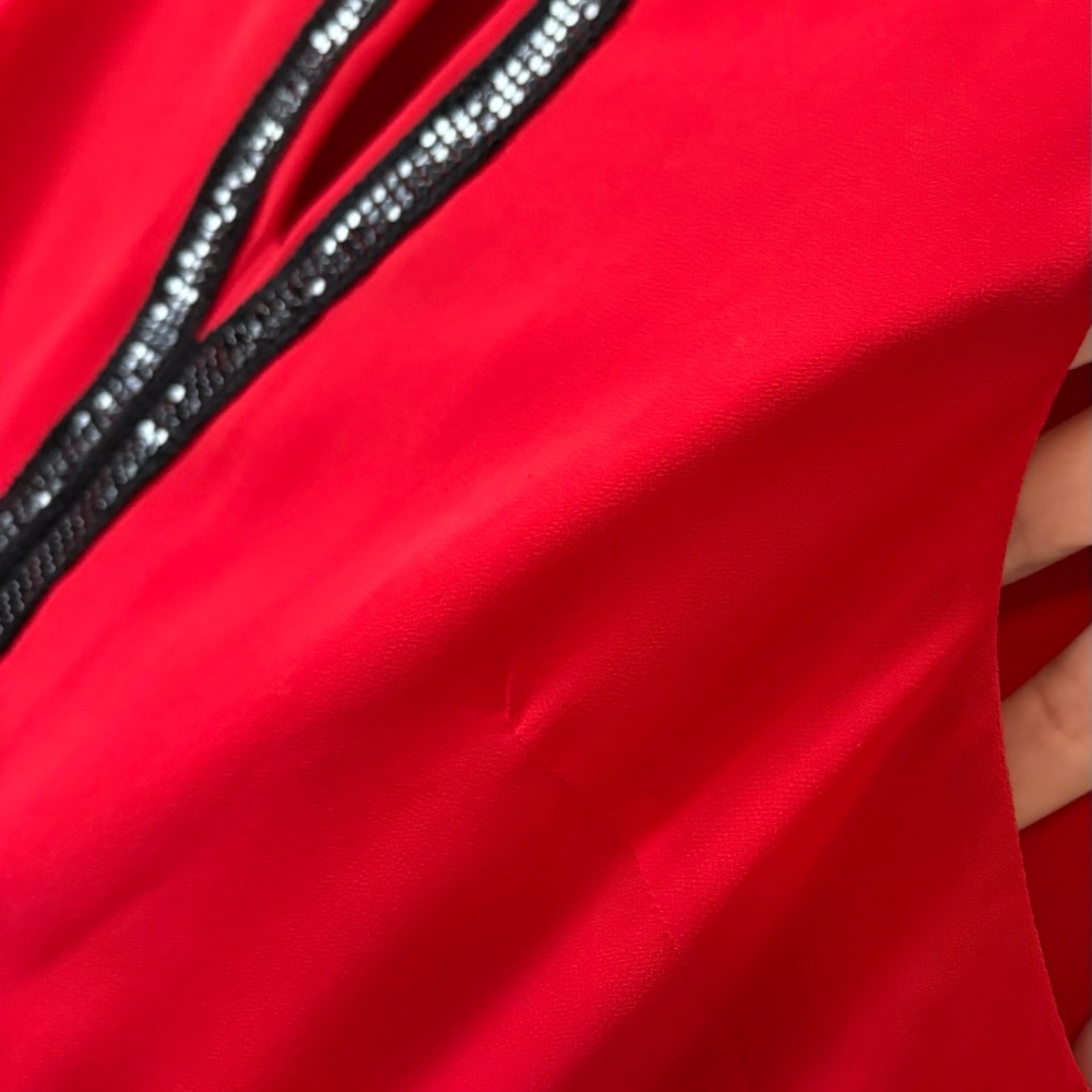 Suzy Shier Strapless Red and Black Dress - Picture 4 of 12